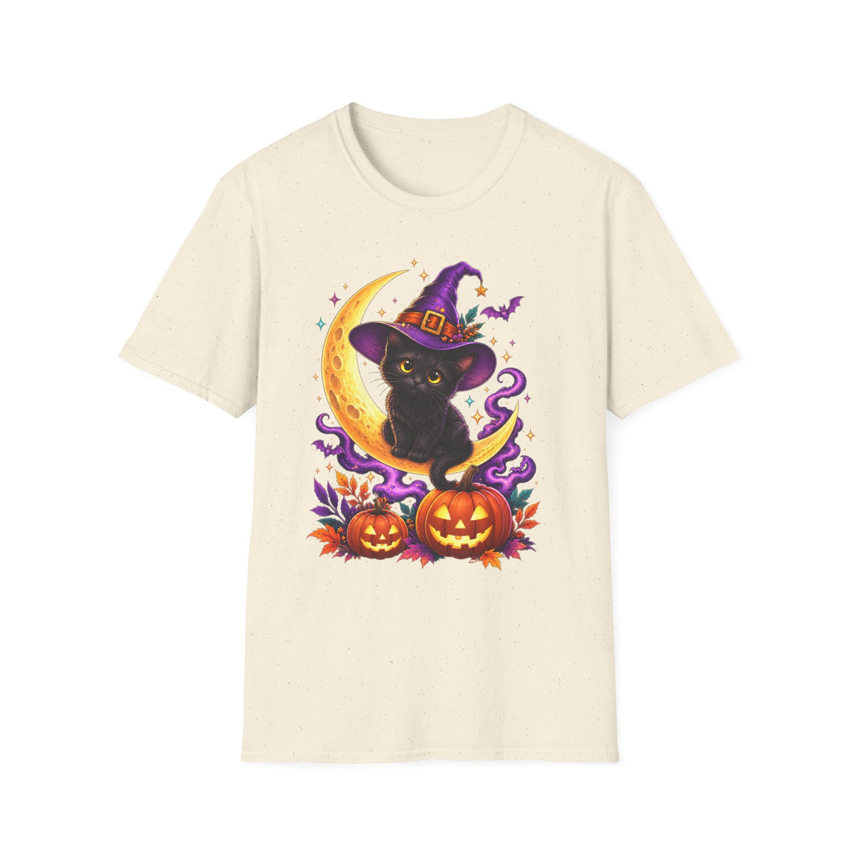 Black Cat Witch Moon Halloween T-Shirt