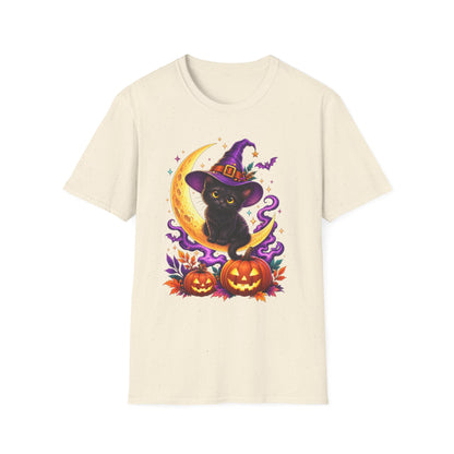 Black Cat Witch Moon Halloween T-Shirt