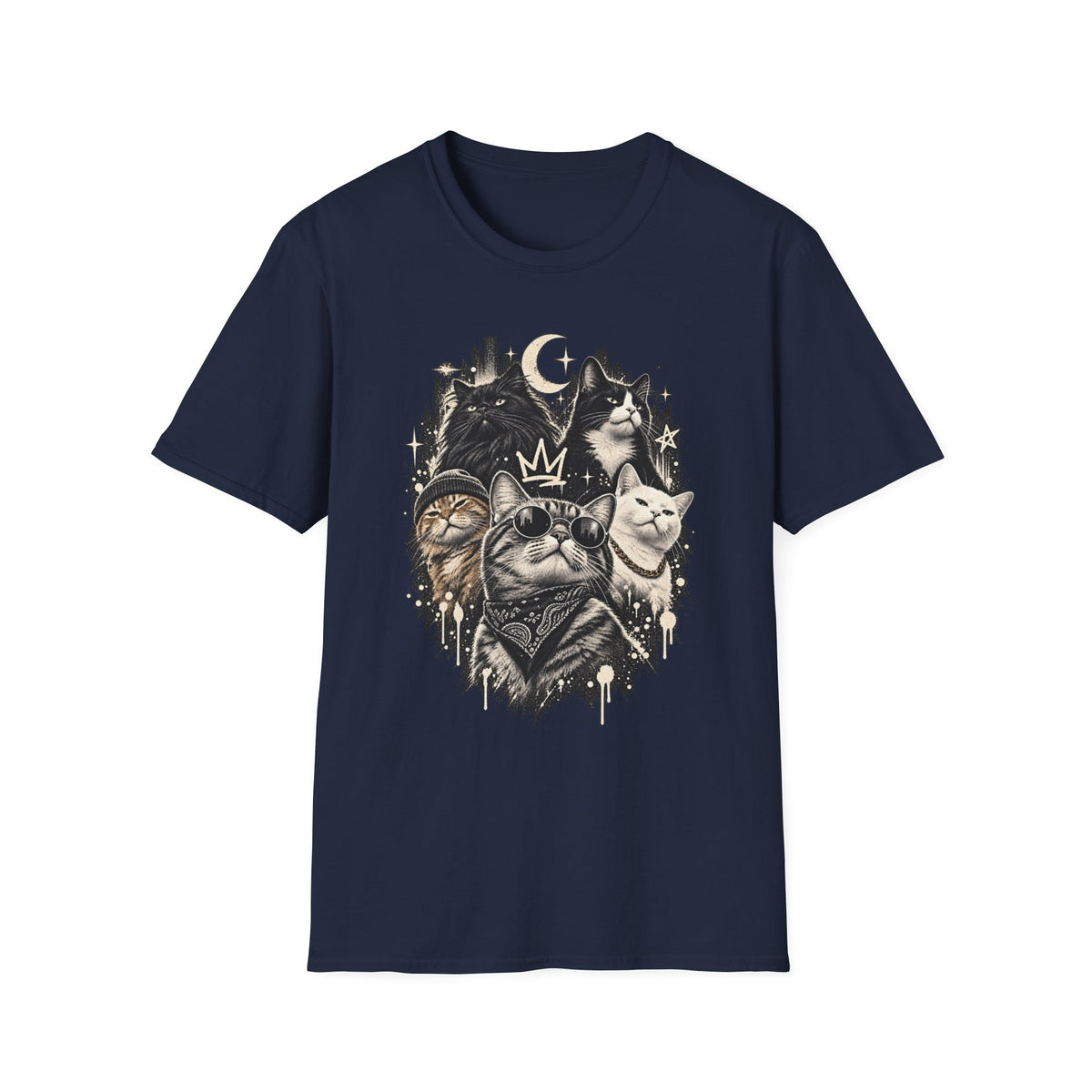 Celestial Moon & Stars Cat T-Shirt