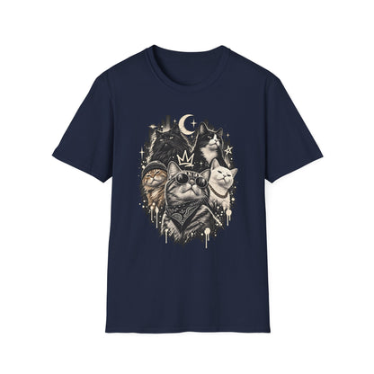 Celestial Moon & Stars Cat T-Shirt