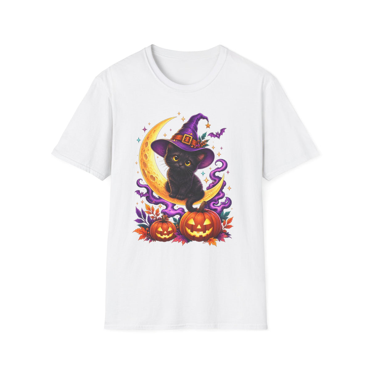 Black Cat Witch Moon Halloween T-Shirt