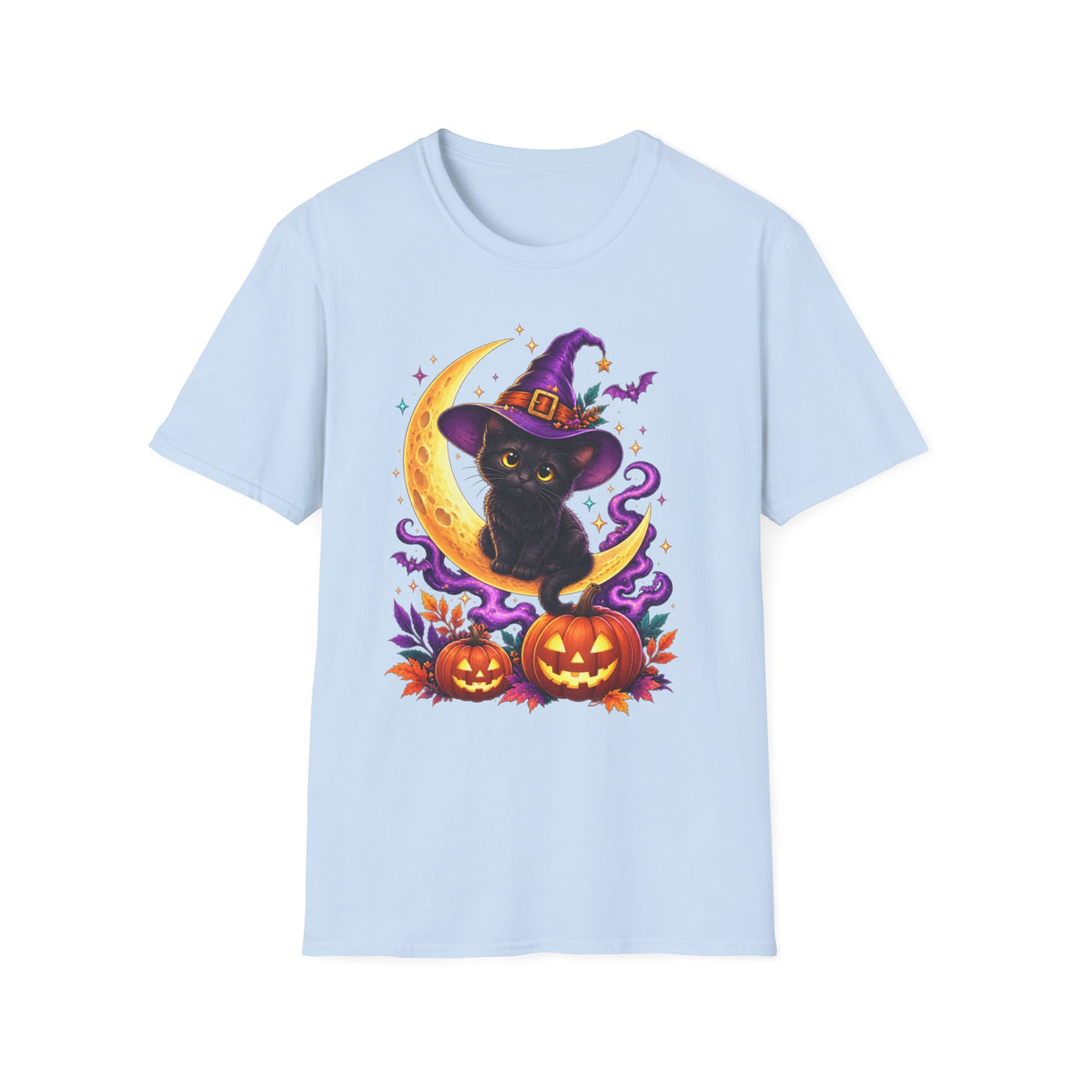 Black Cat Witch Moon Halloween T-Shirt