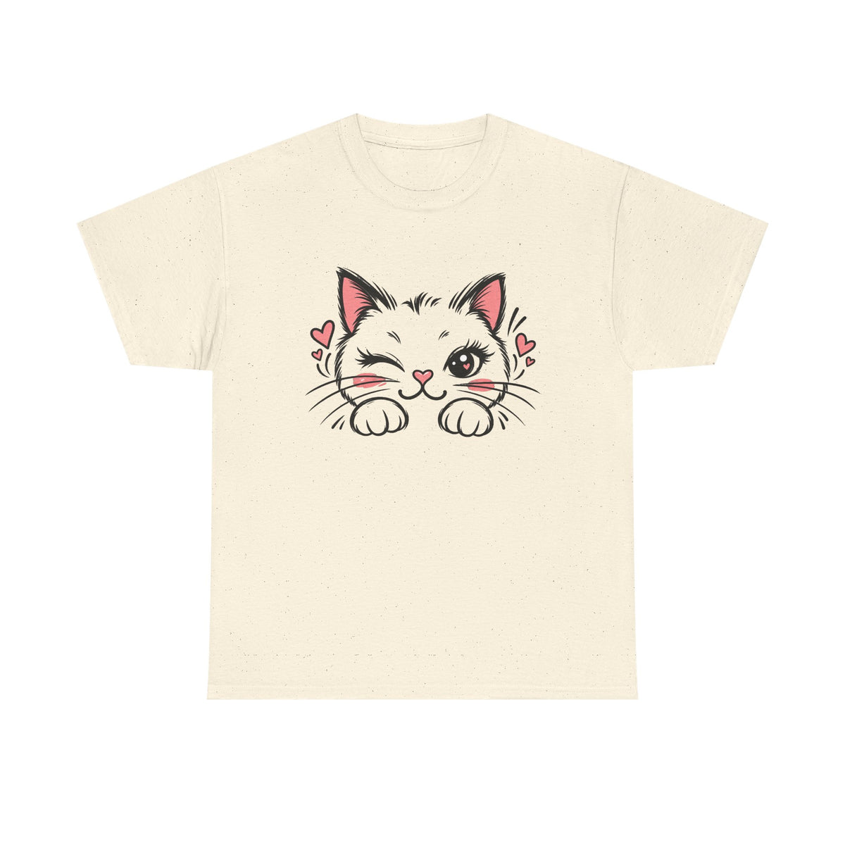 Minimalist Black Cat Heart T-Shirt