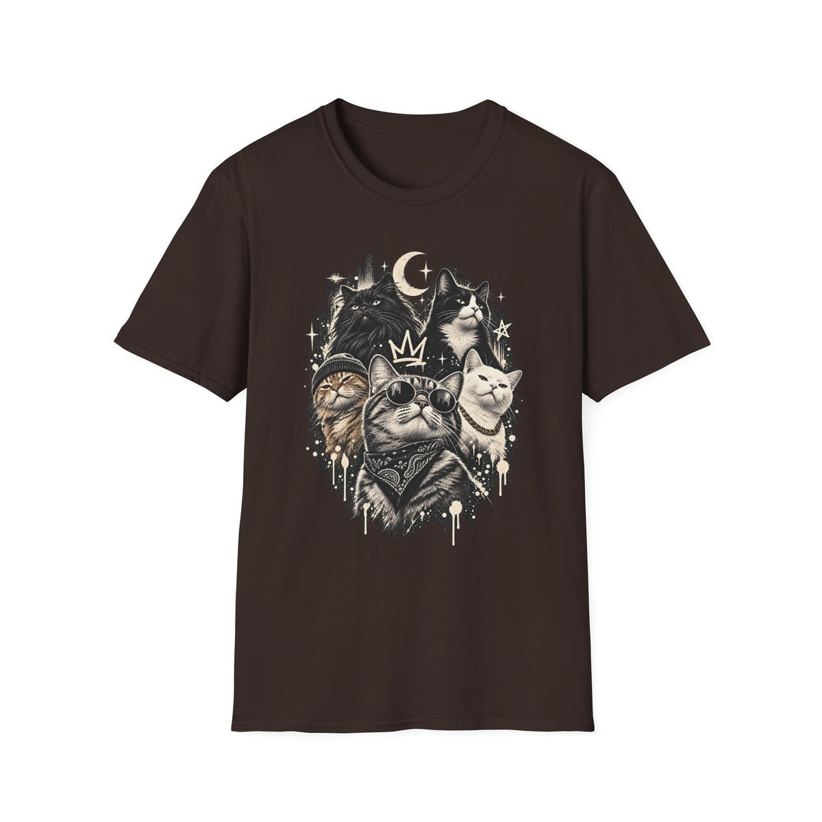 Celestial Moon & Stars Cat T-Shirt