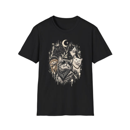 Celestial Moon & Stars Cat T-Shirt