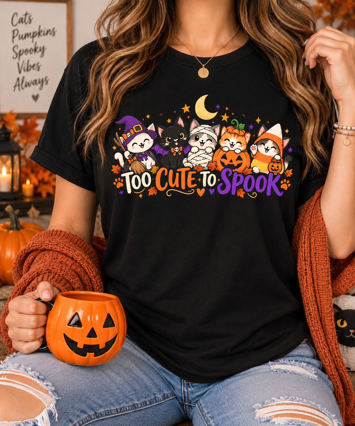 Too Cute to Spook Cat T-Shirt