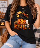 Black Cat Pumpkin Witch Halloween T-Shirt