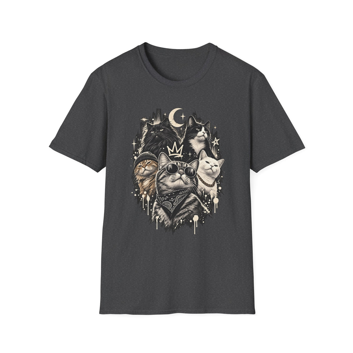 Celestial Moon & Stars Cat T-Shirt