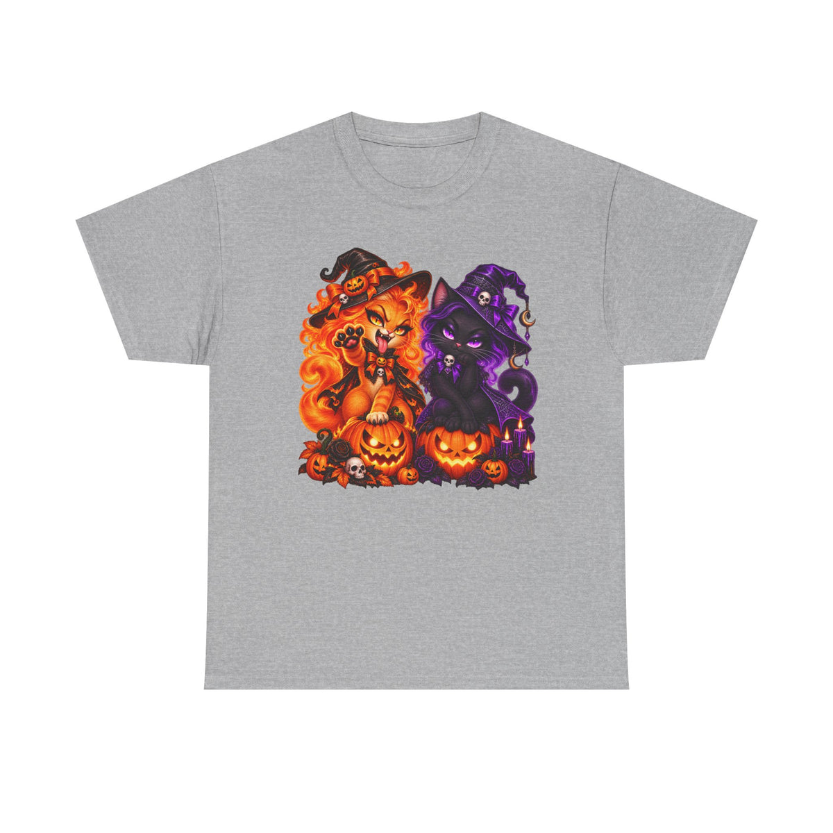 Halloween Witch Cats & Pumpkins T-Shirt
