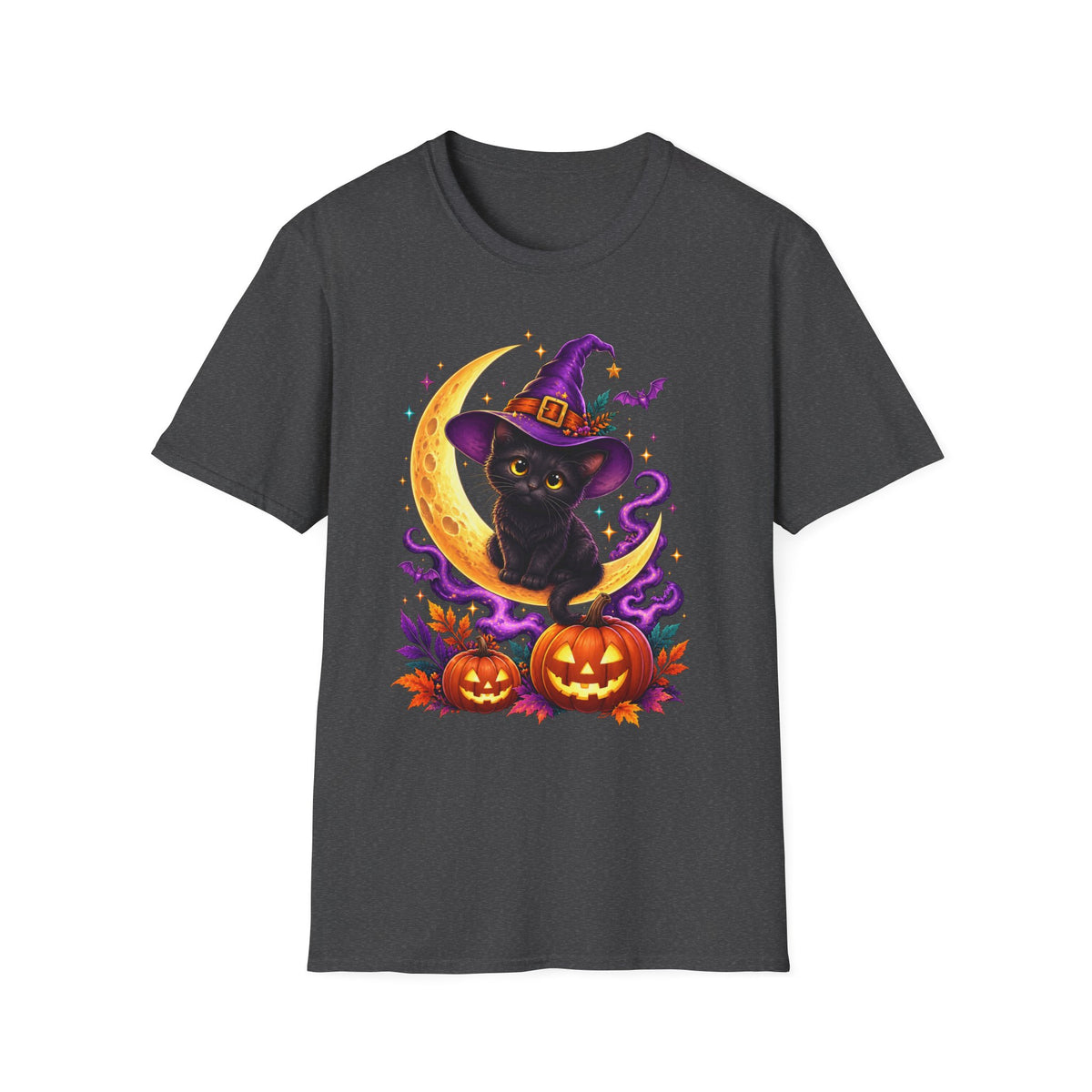 Black Cat Witch Moon Halloween T-Shirt