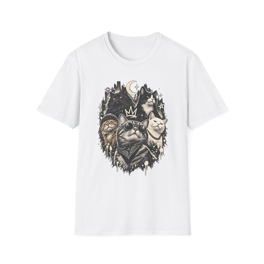 Celestial Moon & Stars Cat T-Shirt