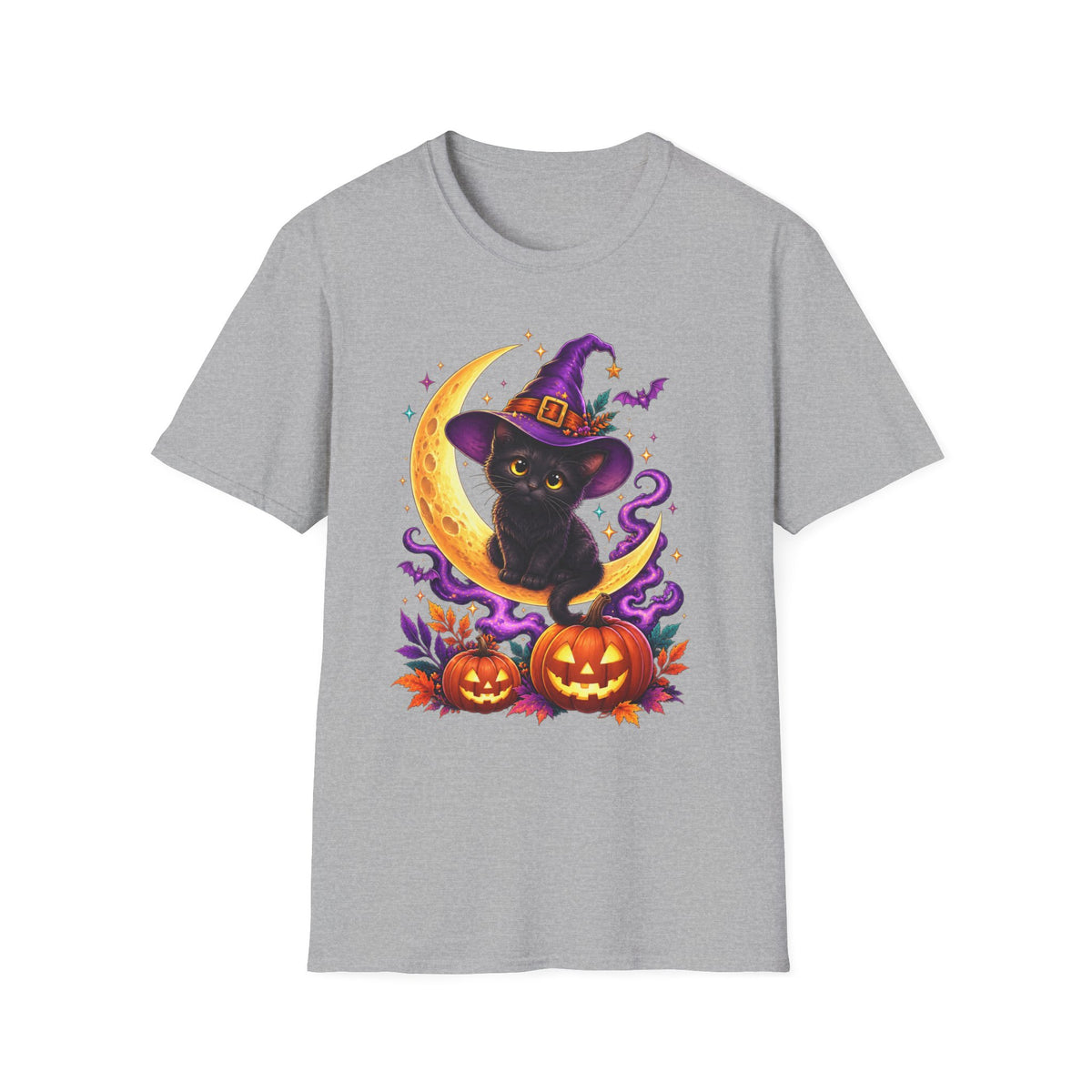 Black Cat Witch Moon Halloween T-Shirt