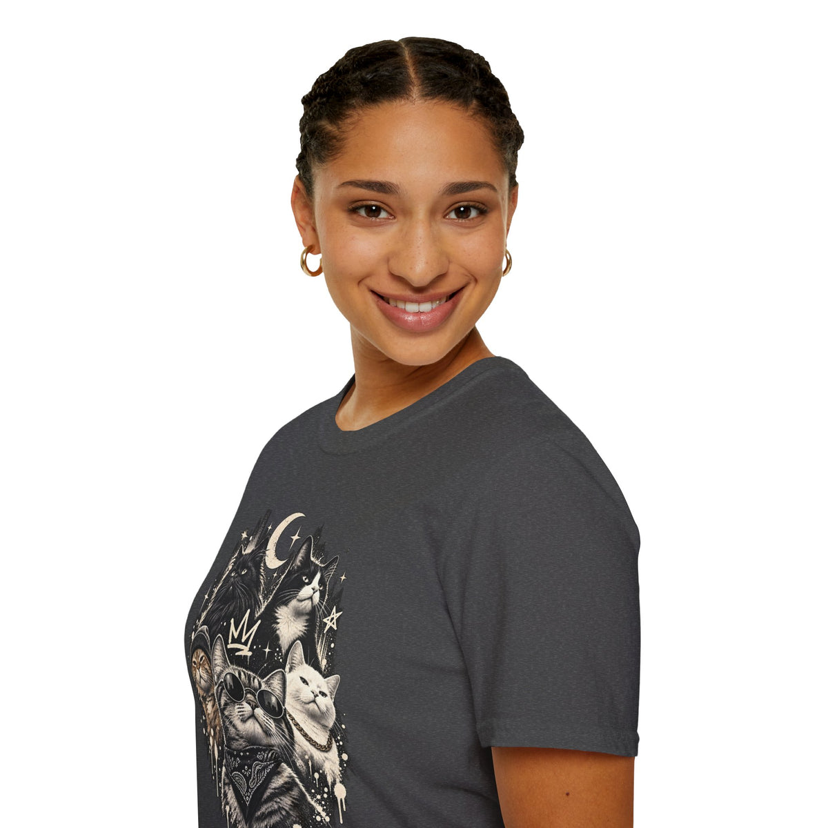 Celestial Moon & Stars Cat T-Shirt